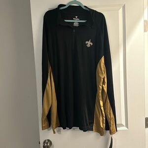 Men's Black New Orleans Saints Big & Tall Quarter-Zip Top